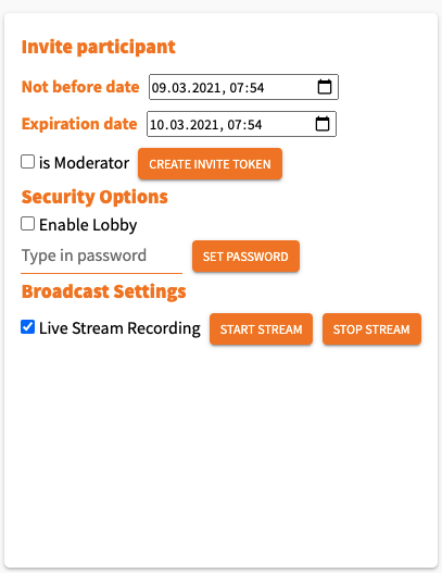 nanoMeet Sample Settings